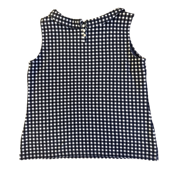 Talbots Sleeveless Top Sabrina Shell Black White Gingham Size Medium - Picture 2 of 9